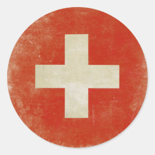 Aufkleber mit beunruhigter die Schweiz-Flagge