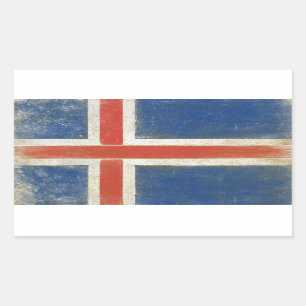 Aufkleber mit beunruhigter Flagge von Island