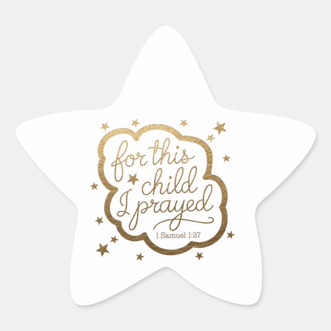 Aufkleber mit Bibelverse aus 1 Samuel 1:27 (Vorderseite)