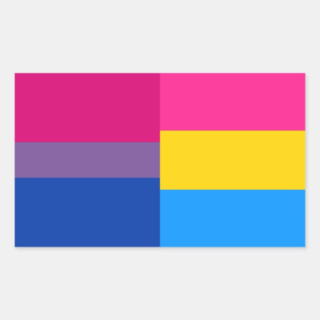 Aufkleber mit Bisexueller/pansexueller Flagge (Vorderseite)