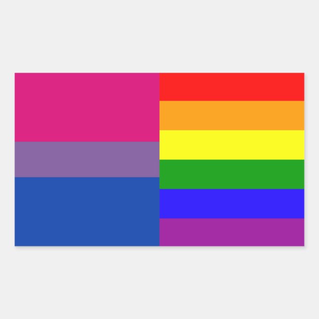 Aufkleber mit Bisexueller/Regenbogenflagge (Vorderseite)