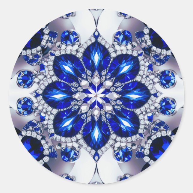 Aufkleber mit blauweißem Farbdesign (Vorderseite)