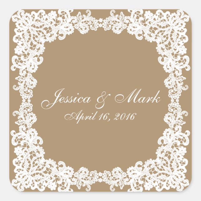 Aufkleber mit brauner und weißer Spitze (Vorderseite)