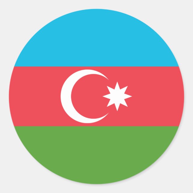 Aufkleber mit der Flagge Aserbaidschans (Vorderseite)