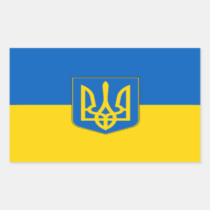 Aufkleber mit der Flagge der Ukraine