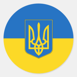 Aufkleber mit der Flagge der Ukraine