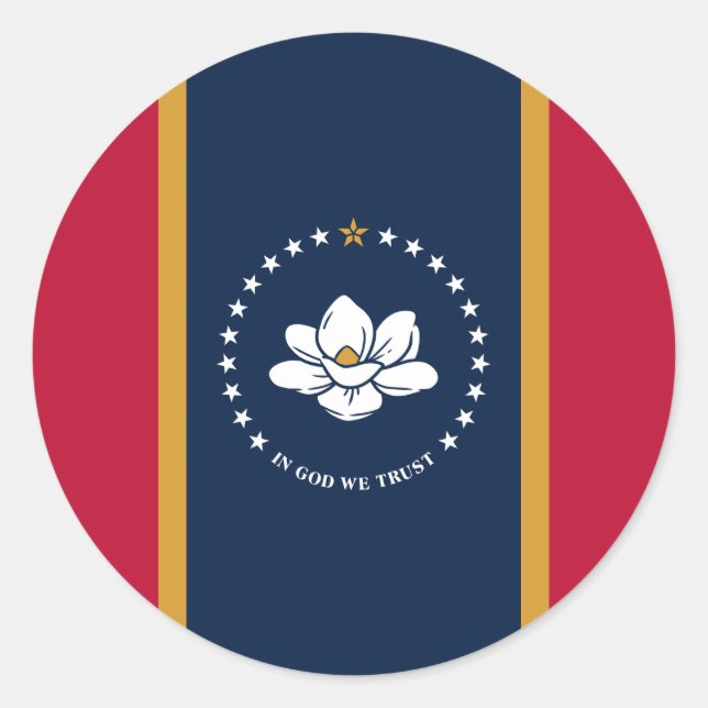 Aufkleber mit der Flagge des Bundesstaates Mississ (Vorderseite)
