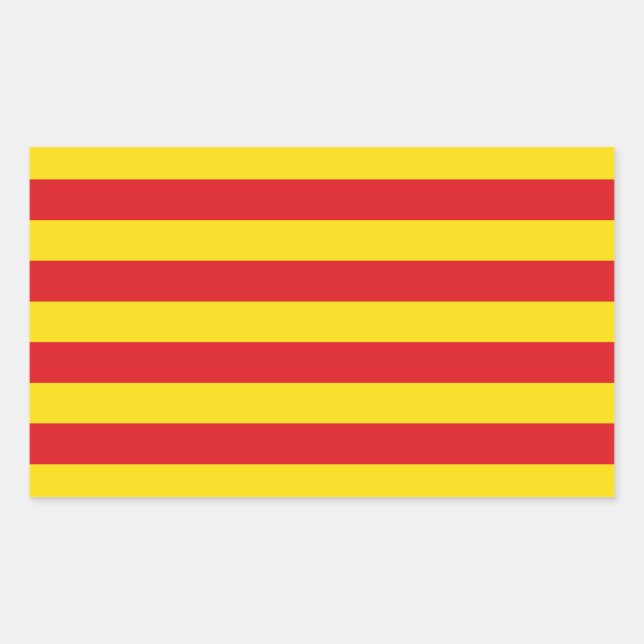 Aufkleber mit der Flagge Kataloniens, Spanien (Vorderseite)