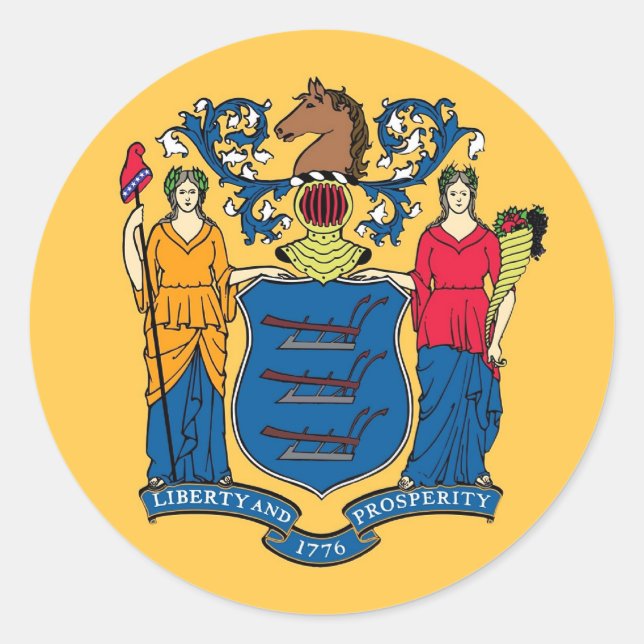 Aufkleber mit der Flagge New Jersey (Vorderseite)