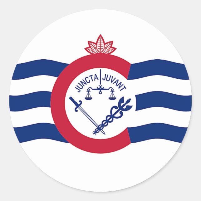 Aufkleber mit der Flagge von Cincinnati, Ohio, USA (Vorderseite)