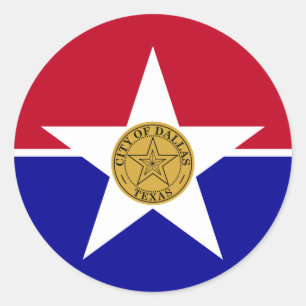 Aufkleber mit der Flagge von Dallas, USA