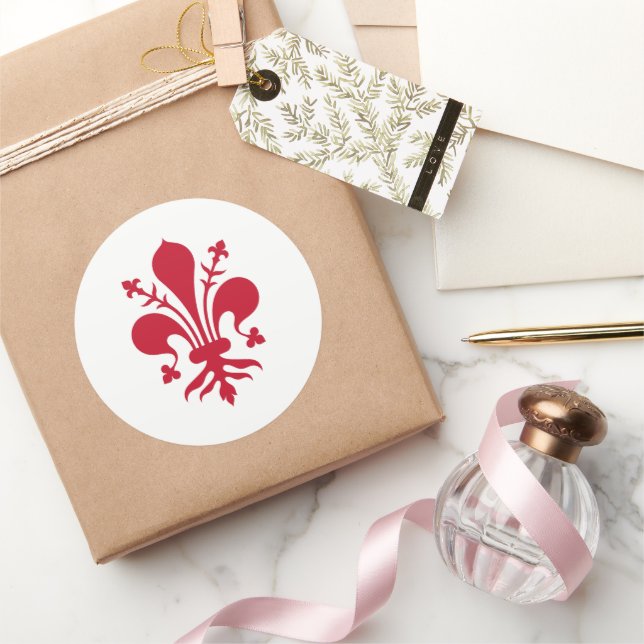 Aufkleber mit der Flagge von Florenz, Italien (Schenken)