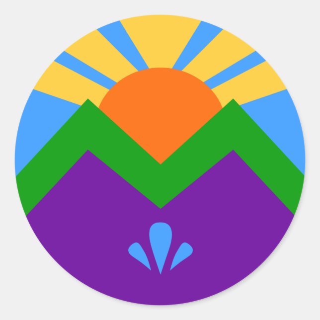 Aufkleber mit der Flagge von Manitou Springs, Colo (Vorderseite)