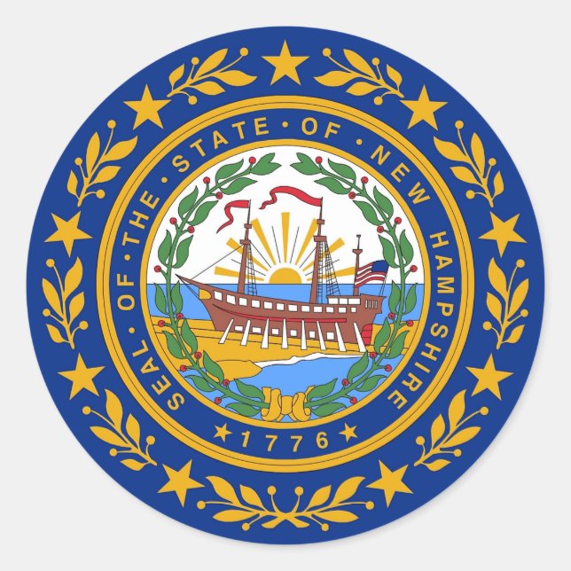 Aufkleber mit der Flagge von New Hampshire (Vorderseite)