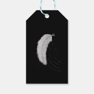 Aufkleber mit Feder Geschenkanhänger