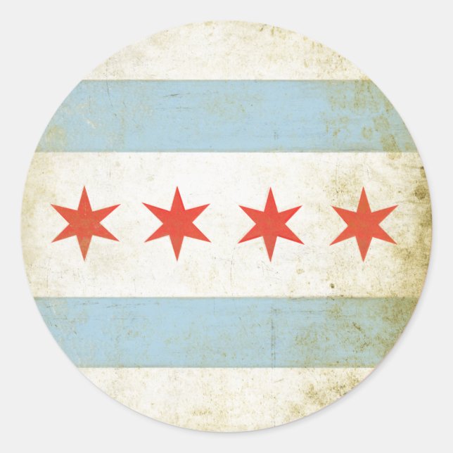 Aufkleber mit Flag-Druck in Chicago (Vorderseite)