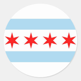 Aufkleber mit Flagge von Chicago, Illinois