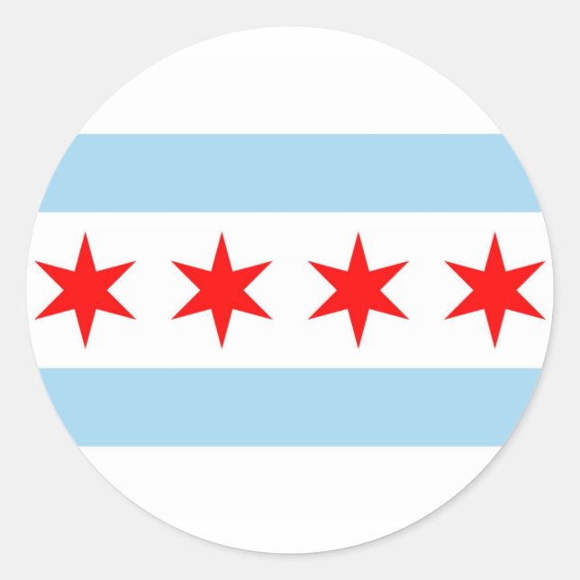 Aufkleber mit Flagge von Chicago, Illinois