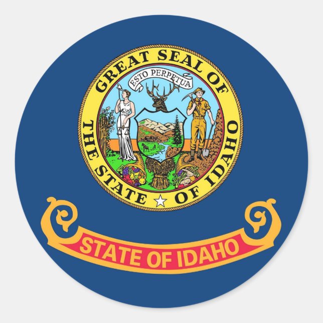 Aufkleber mit Flagge von Idaho (Vorderseite)