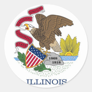 Aufkleber mit Flagge von Illinois