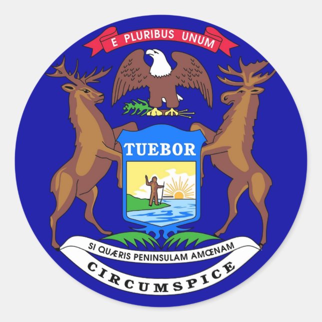 Aufkleber mit Flagge von Michigan (Vorderseite)