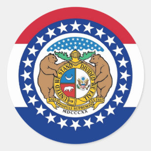 Aufkleber mit Flagge von Missouri