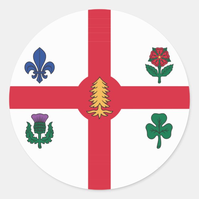 Aufkleber mit Flagge von Montreal, Kanada (Vorderseite)