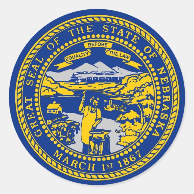 Aufkleber mit Flagge von Nebraska (Vorderseite)
