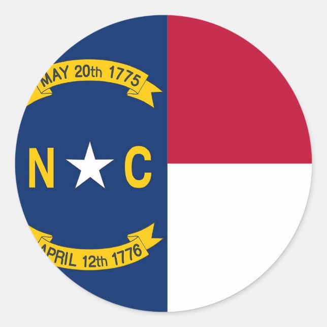 Aufkleber mit Flagge von North Carolina (Vorderseite)