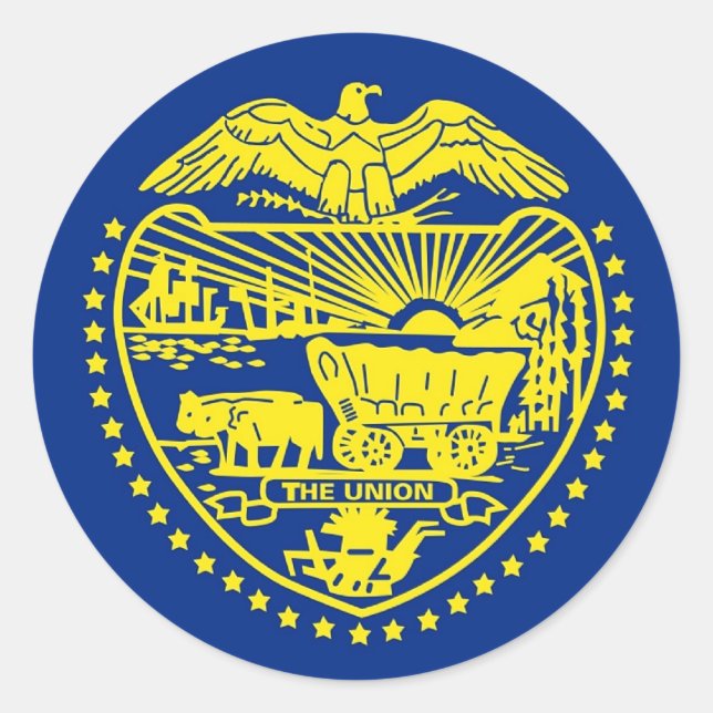 Aufkleber mit Flagge von Oregon (Vorderseite)