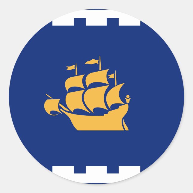 Aufkleber mit Flagge von Quebec City, Kanada (Vorderseite)