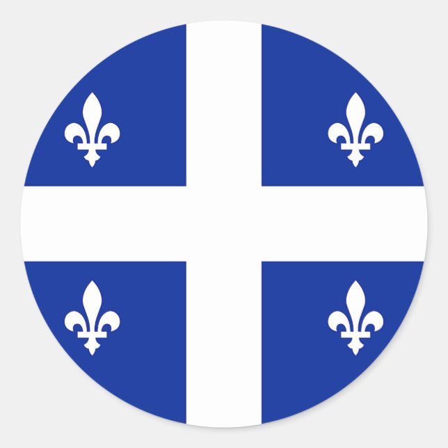Aufkleber mit Flagge von Quebec, Kanada (Vorderseite)