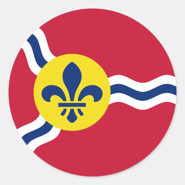 Aufkleber mit Flagge von St. Louis, Missouri (Vorderseite)