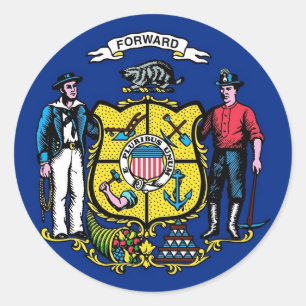 Aufkleber mit Flagge von Wisconsin
