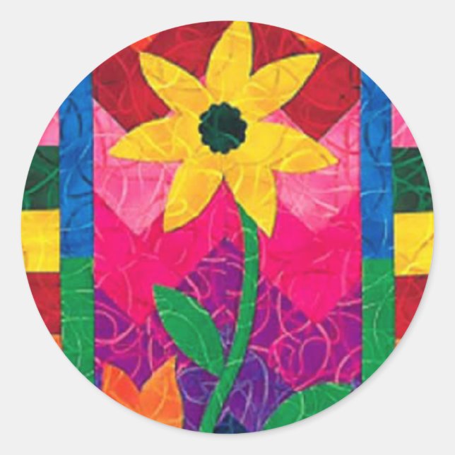 Aufkleber mit gequilter Blume (Vorderseite)
