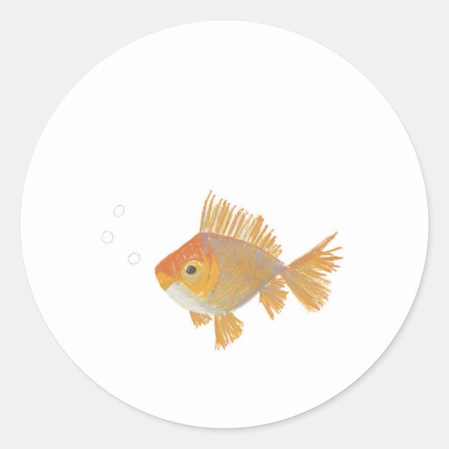 Aufkleber mit Goldfish Illustration (Vorderseite)