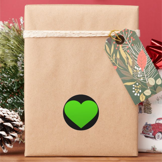 Aufkleber mit grünem Herzen (Feiertag)