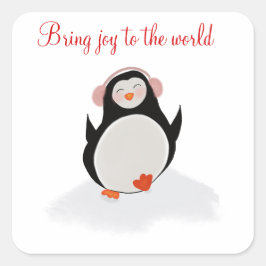 Aufkleber mit lächelndem Pinguin