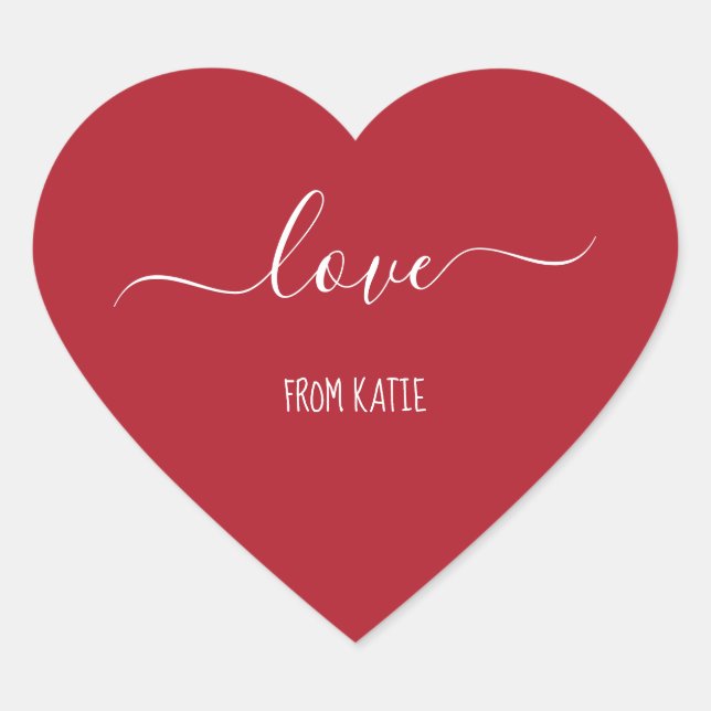 Aufkleber mit Liebe für den Valentinstag (Vorderseite)