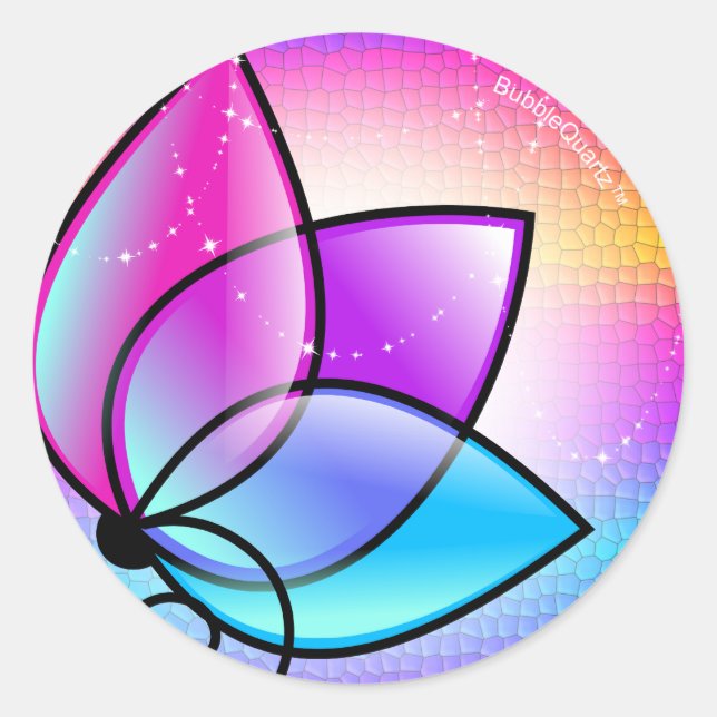 Aufkleber mit lila Blume (Vorderseite)