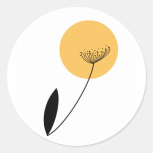 Aufkleber mit Minimalistischer Blume