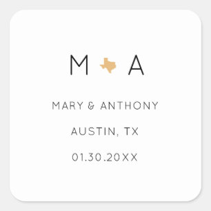 Aufkleber mit minimalistischer Gastgeschenk Hochze