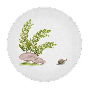 Aufkleber mit niedlichem Aquarellbild eines Waldes Schneidebrett