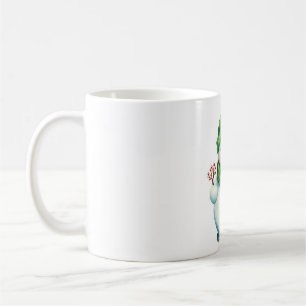 Aufkleber mit niedlichem Schneemann Kaffeetasse