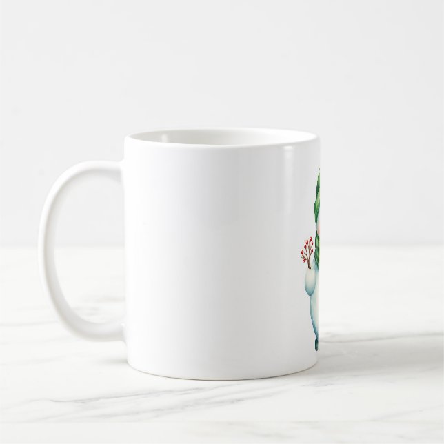Aufkleber mit niedlichem Schneemann Kaffeetasse (Links)