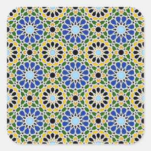 Aufkleber mit orangefarbenem Fliesenquadrat