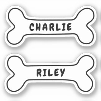 Aufkleber mit personalisiertem Namen für Hunde