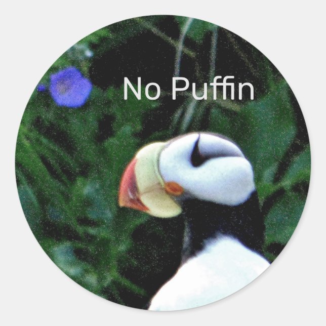 Aufkleber mit Puffin "No Puffin" (Vorderseite)