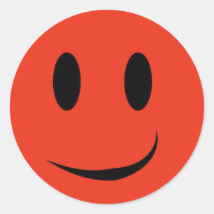 Aufkleber mit rotem Gesicht