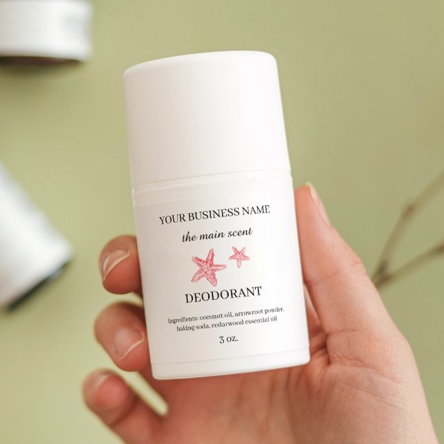 Aufkleber mit rotem Seestern an der Küste (Von Creator hochgeladen)